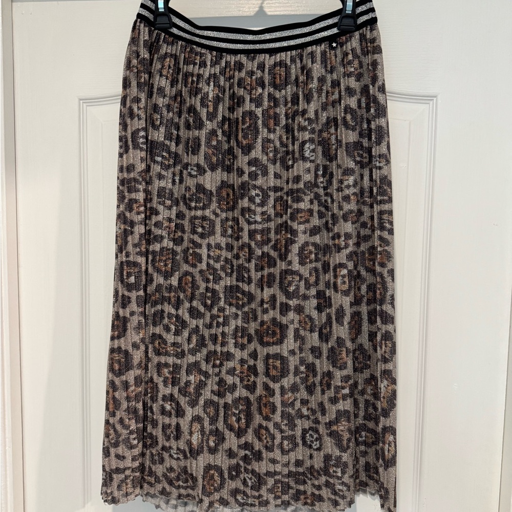 Molo Animal Print Pleated Skirt